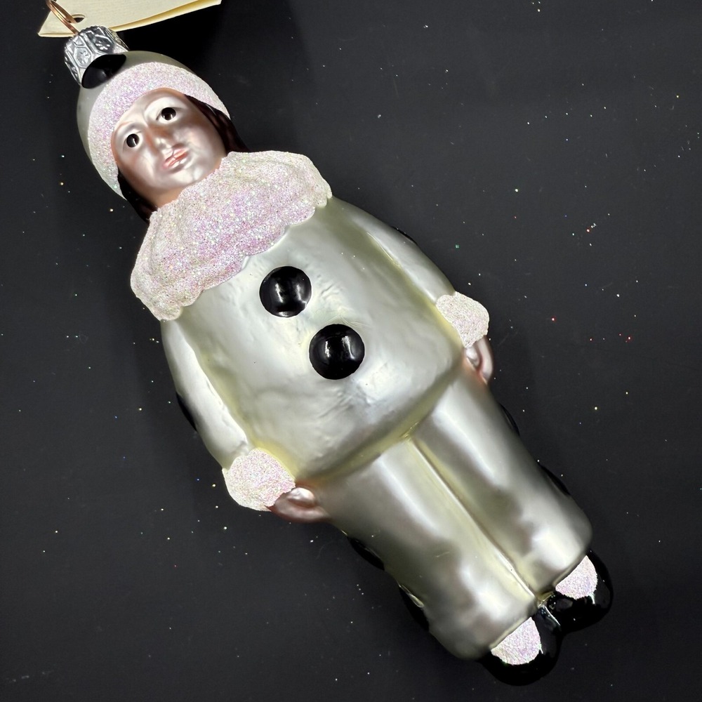 1996 Patricia Breen Pierrot‎ Boy 6.25" Ornament Pearl White